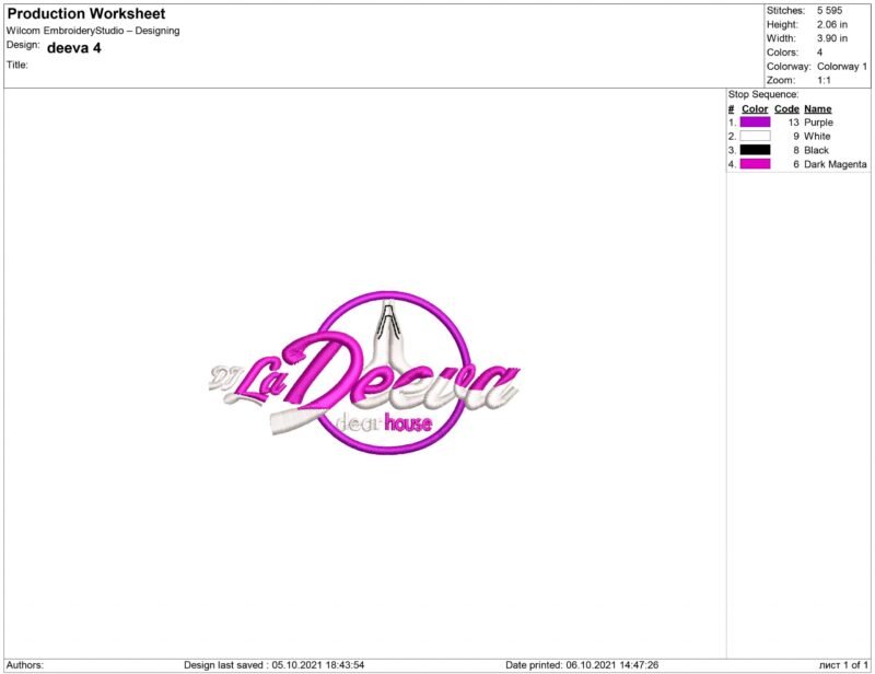 Dj La Deeva Embroidery design files