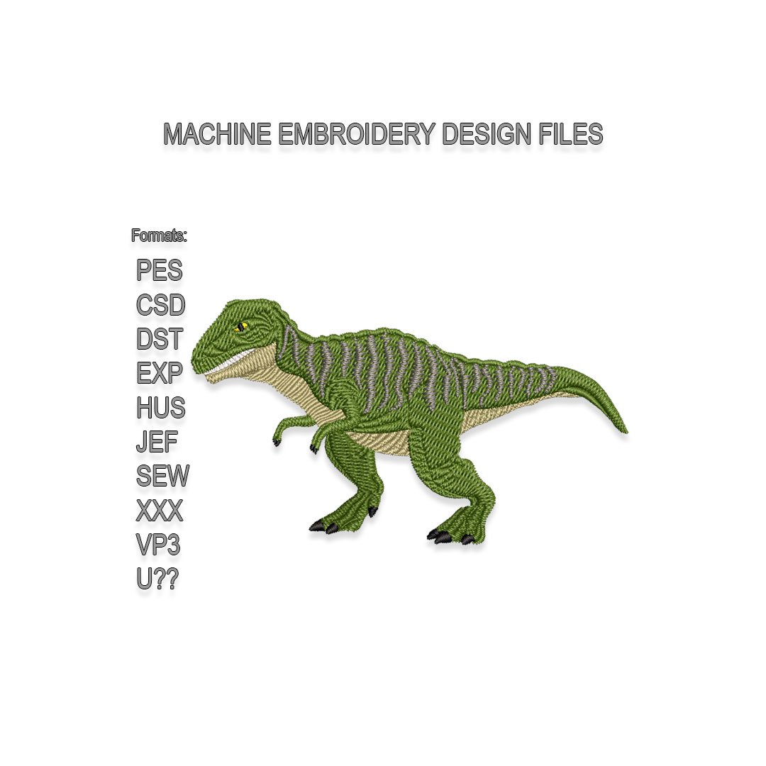 Trex Dinosaur Embroidery design