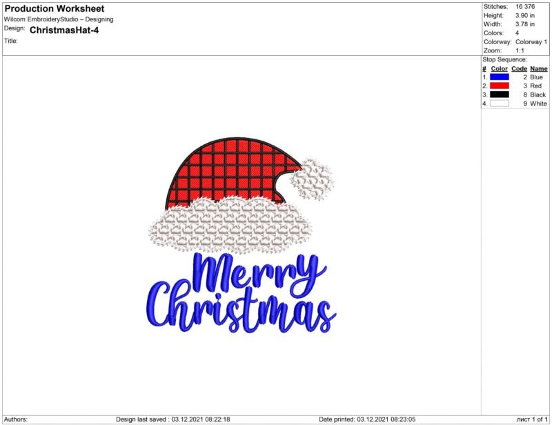 Christmas Hat Embroidery design