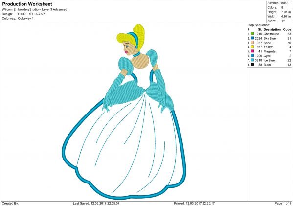 Cinderella Embroidery design