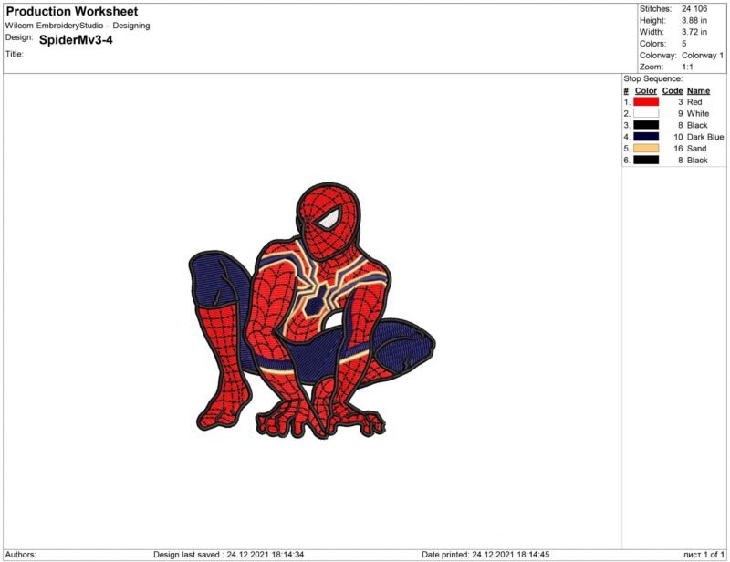 New Spider-man Embroidery design
