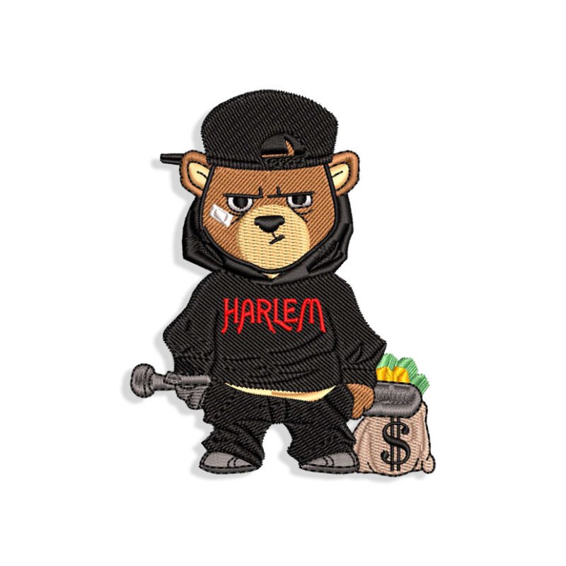Gangster Bear Embroidery design