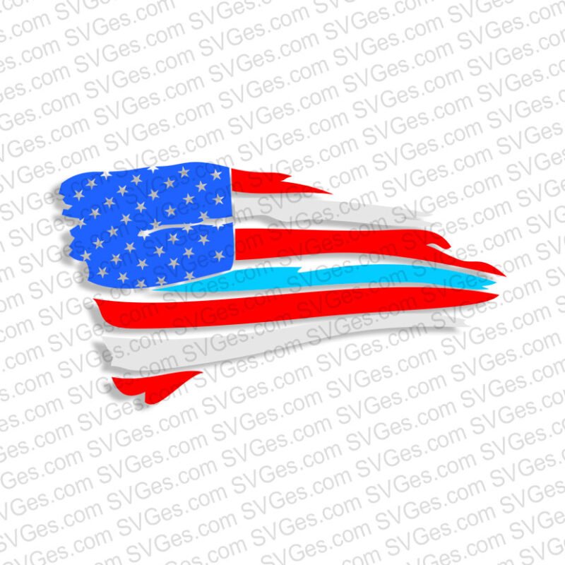 Tattered Blue Line USA Flag SVG