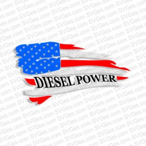 Diesel Power USA Flag SVG