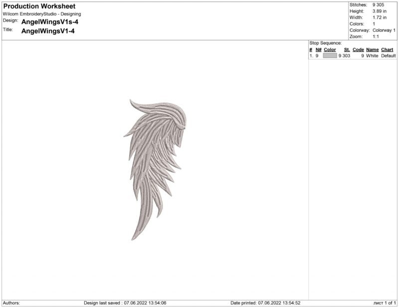 Angel Wing Embroidery design files for Machine embroidery