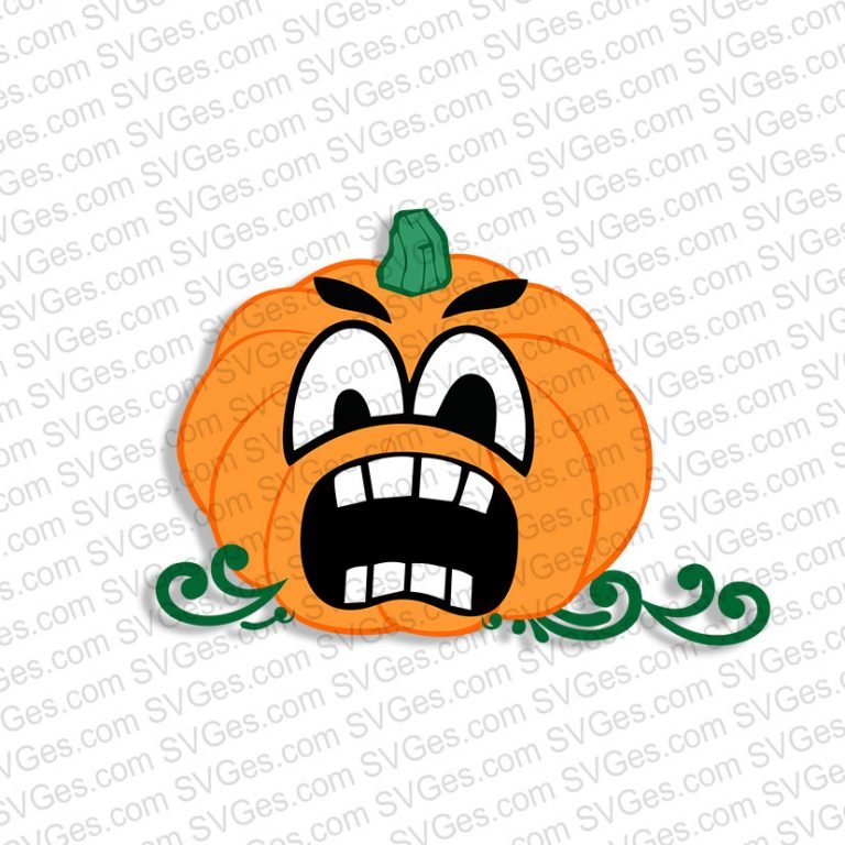 Angry Halloween Pumpkin SVG PNG files - Machine Embroidery designs and