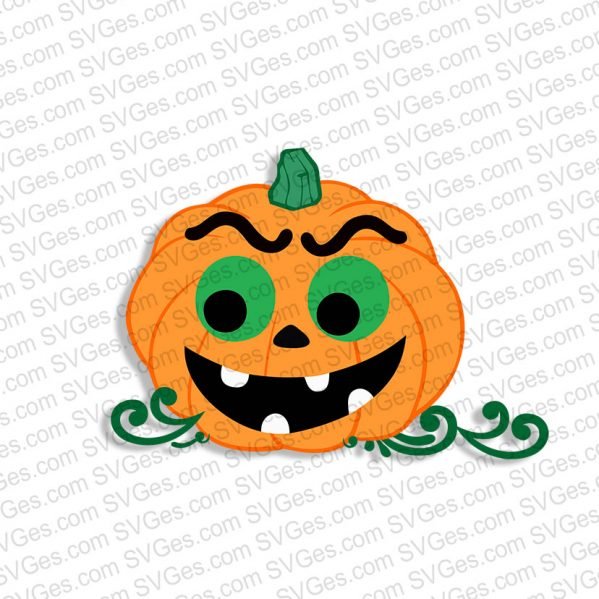 Green Eyes Halloween Pumpkin SVG PNG files - Machine Embroidery designs ...