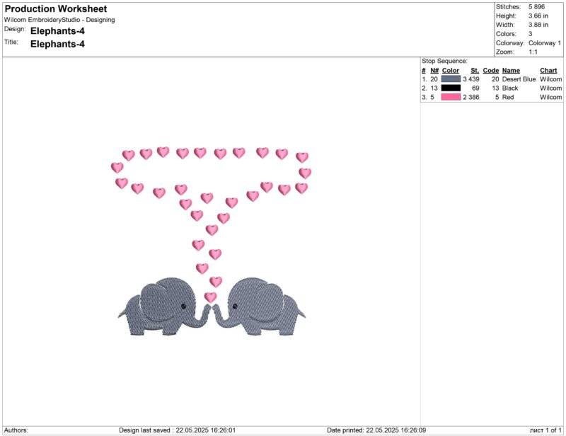 Elephants Birth Announcement Embroidery design - Image 2