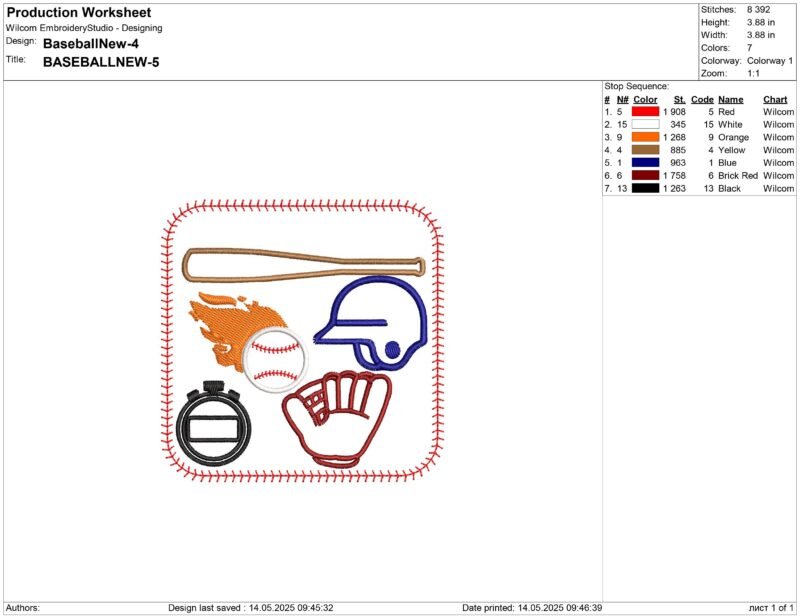 Baseball Baby Birth Announcement Embroidery design - Image 2