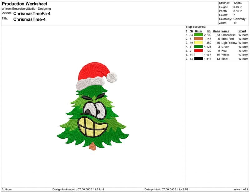 Christmas Tree Embroidery design file