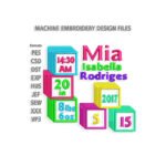 Cube Baby Birth Announcement Embroidery design