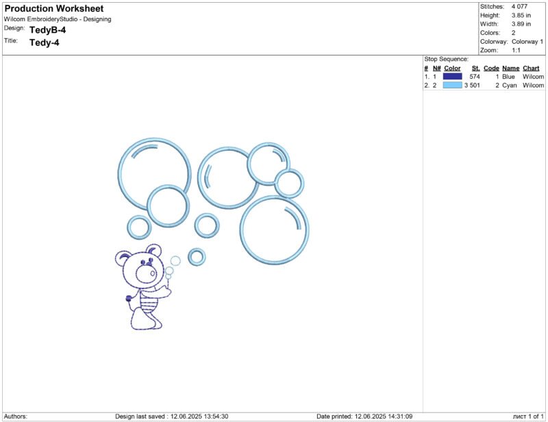 Bear Baby Birth Announcement Embroidery design - Image 2