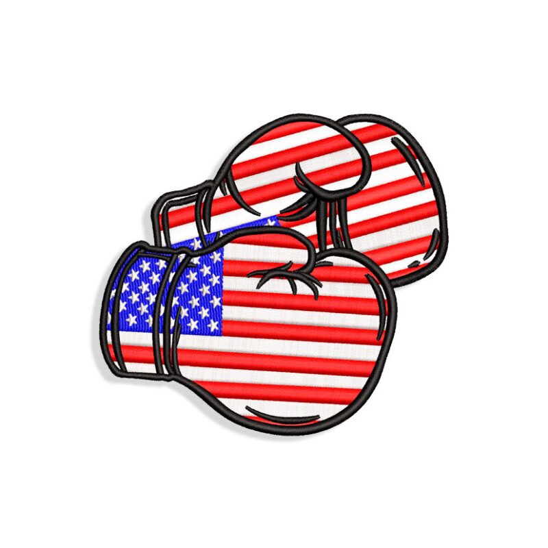 USA Boxing Gloves Embroidery design