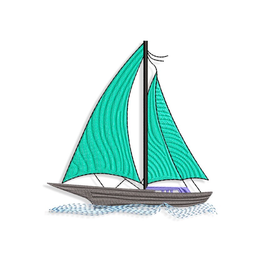 Sailboat Embroidery design