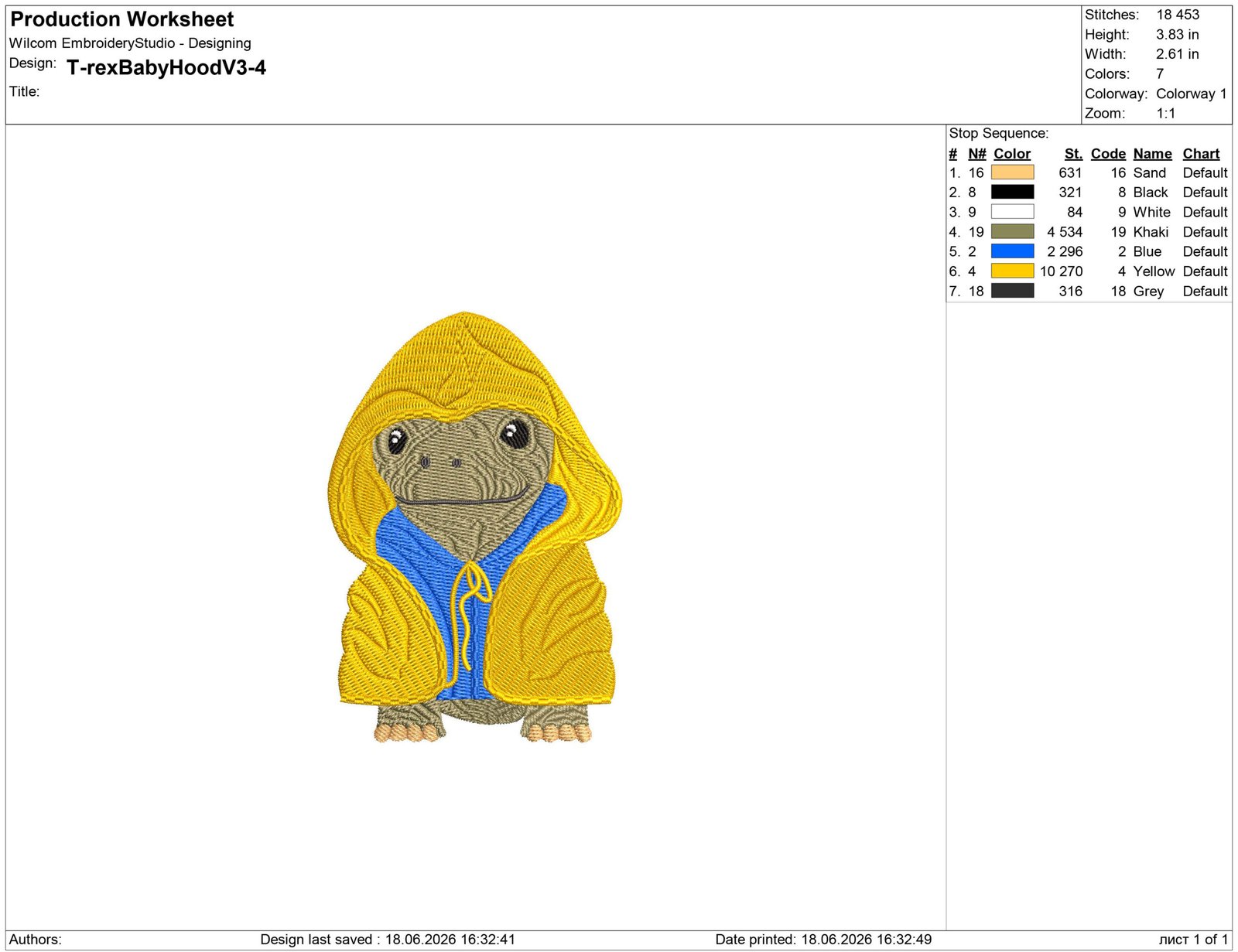 Baby Dinosaur Embroidery design