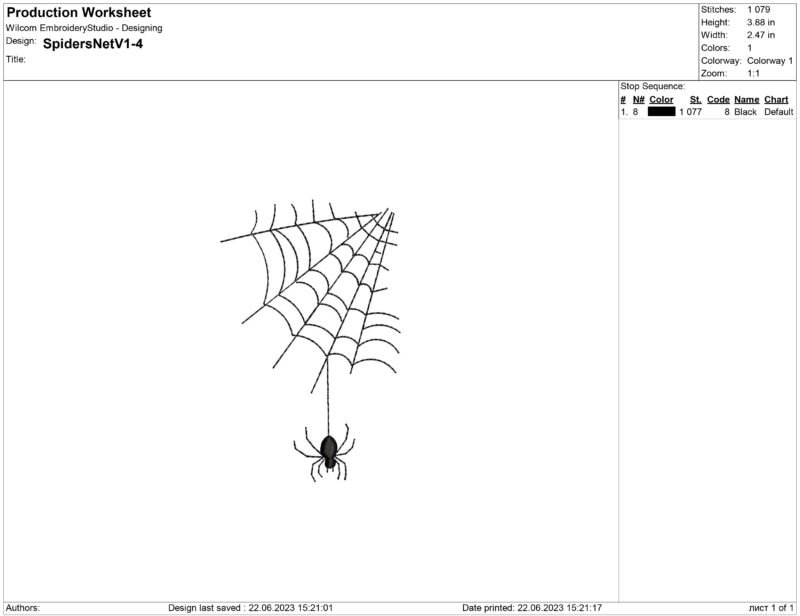 Spiders Net Embroidery design