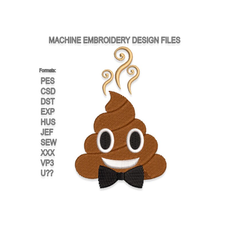 Emoji Poop Embroidery design