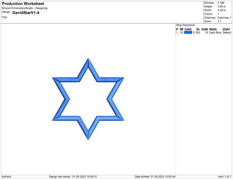 Star of David Embroidery design