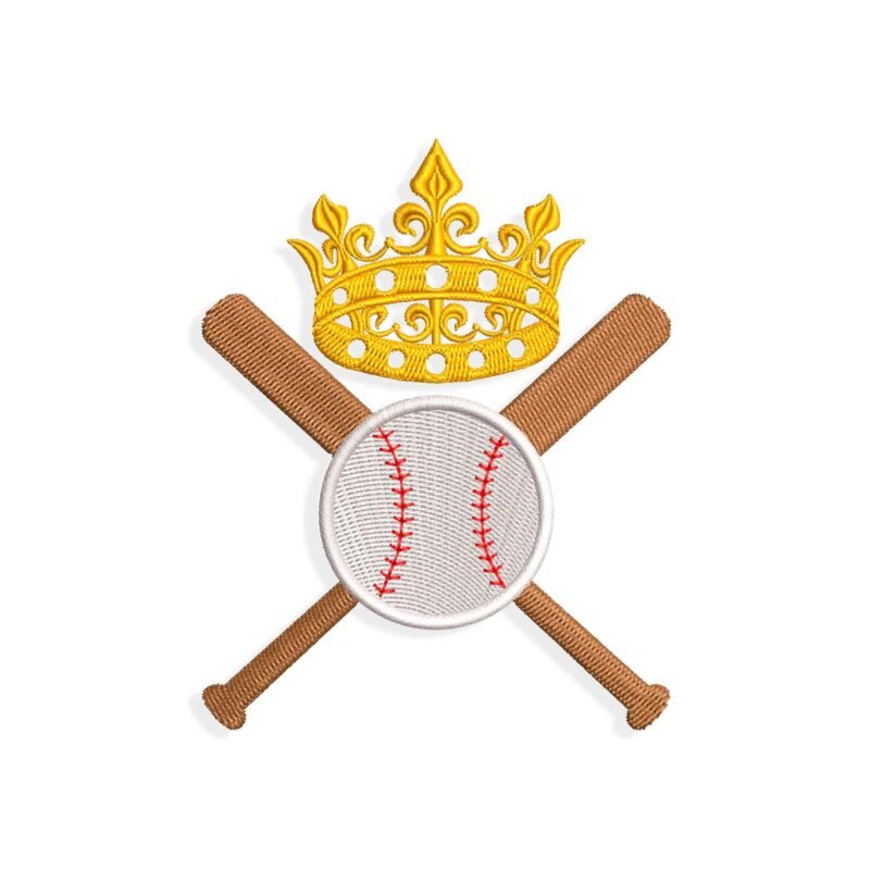 Baseball Crown embroidery design