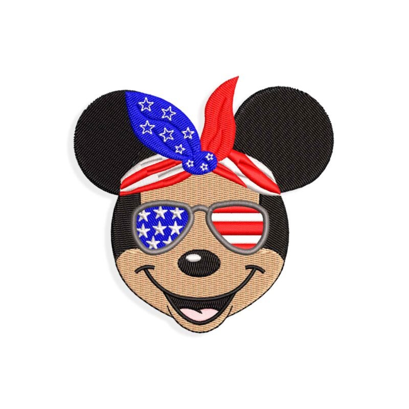 Patriot Mickey Mouse embroidery design