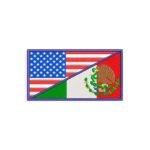USA and Mexico flag embroidery design