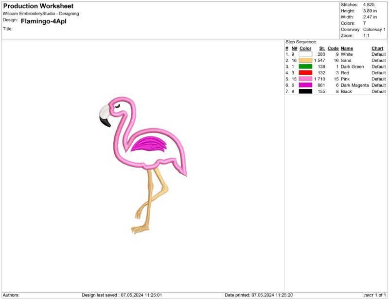 Flamingo applique