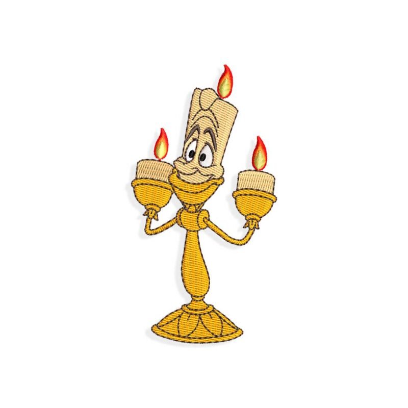 Beauty and the Beast Lumiere embroidery