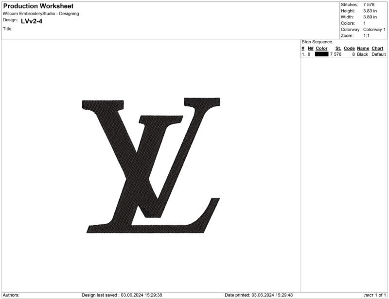 Louis Vuitton Embroidery design
