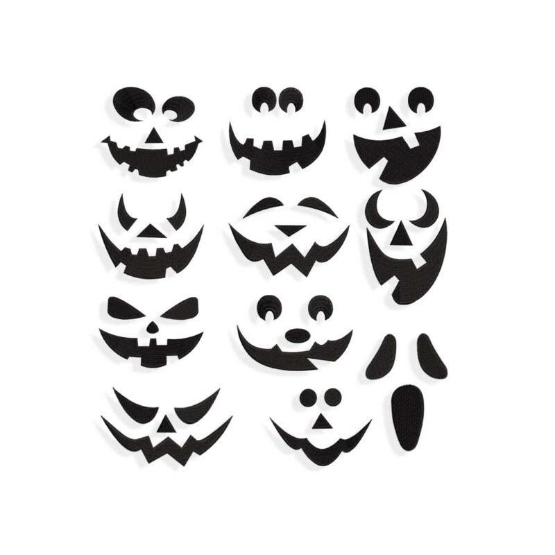 Bundle of Halloween pumpkin faces Embroidery design