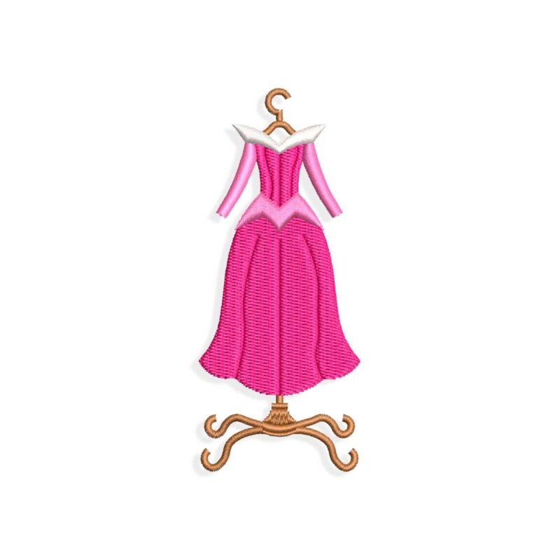 Dress on a hanger embroidery design