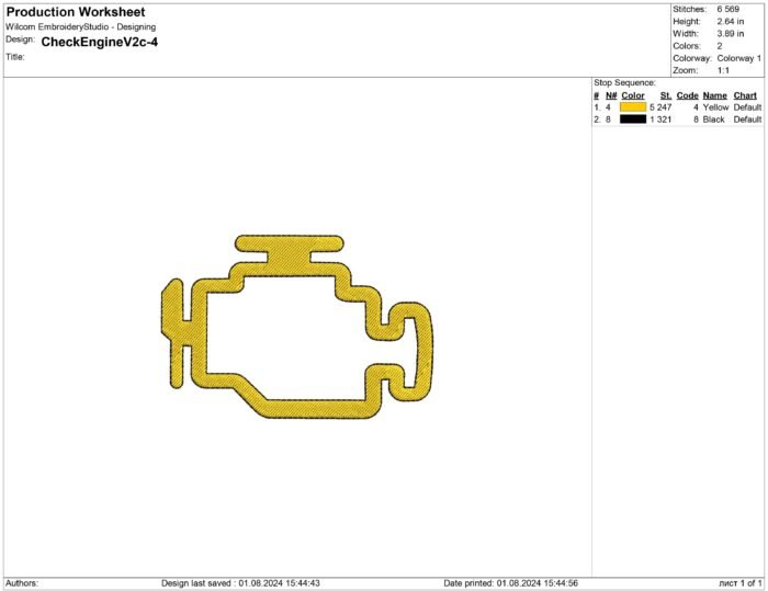 Check Engine light Embroidery design and applique files