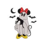 Mouse ghost with cat Halloween Embroidery design