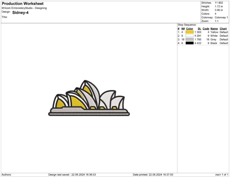 Sydney Opera House Embroidery design