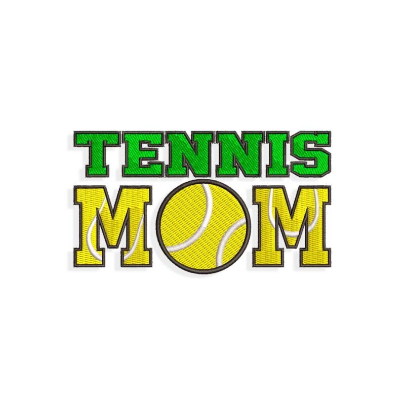 Tennis mom embroidery design