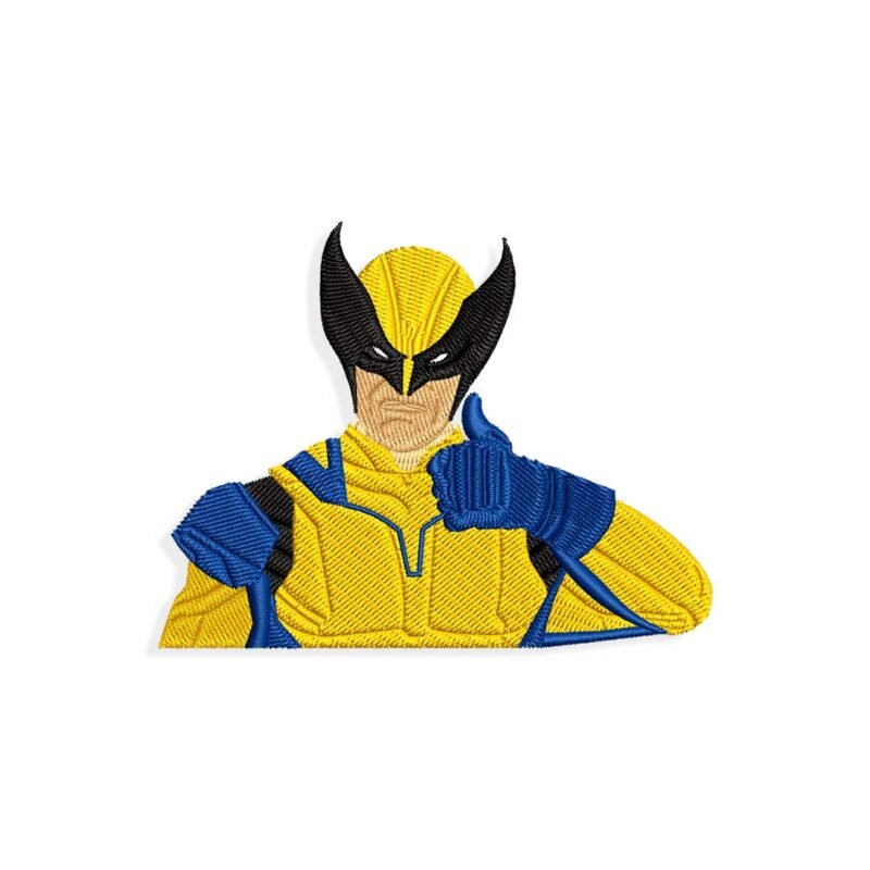 Thumbs Up Wolverine Embroidery design