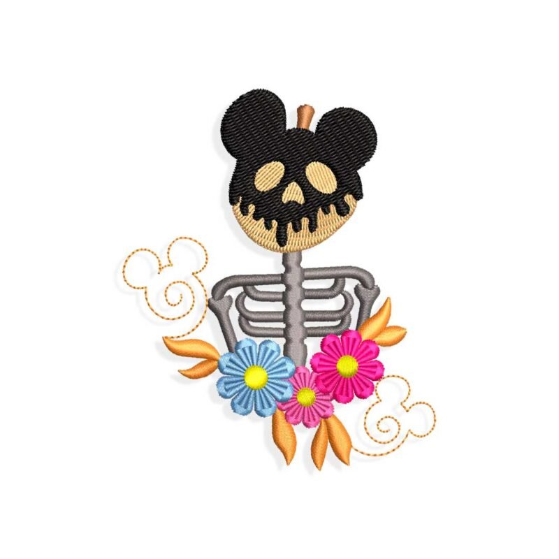 Mickey Mouse skeleton Halloween Embroidery design