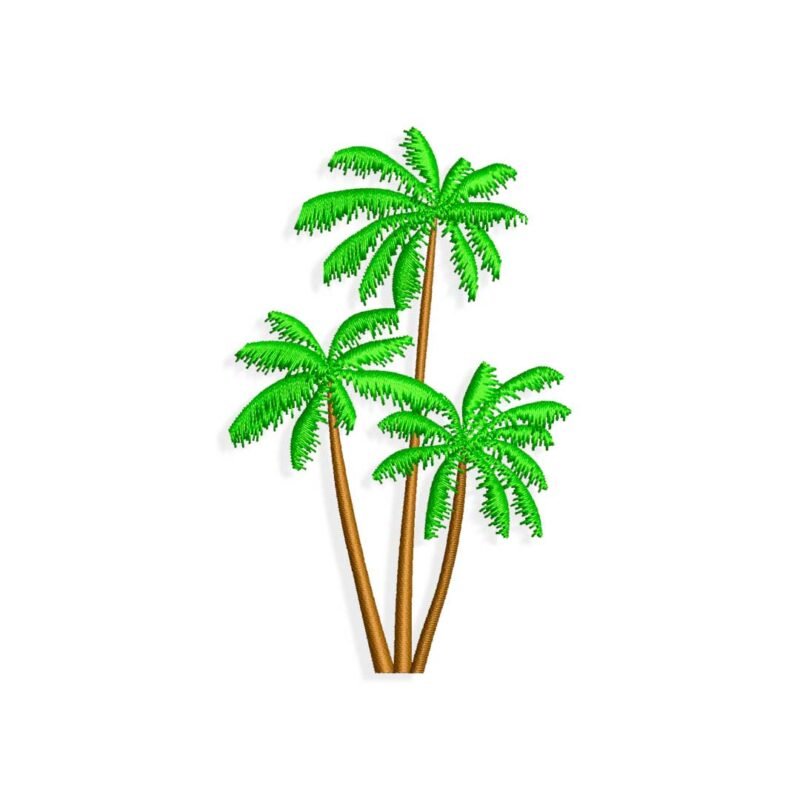 Three palm trees Embroidery design