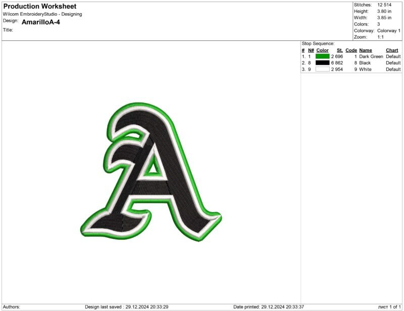 Baseball Amarillo Embroidery design