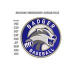 Baseball Badger Embroidery design