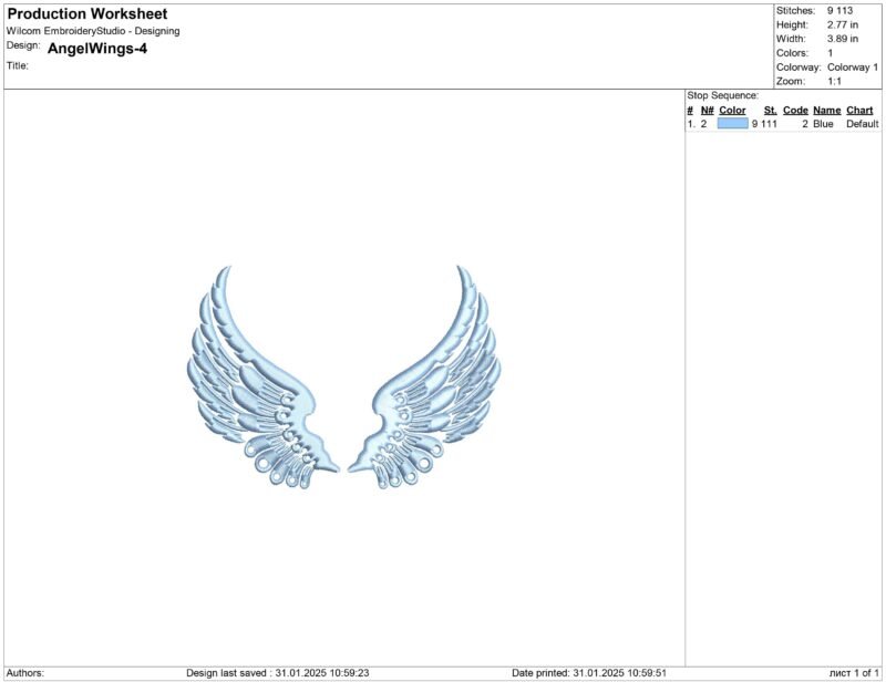 Wings Embroidery design