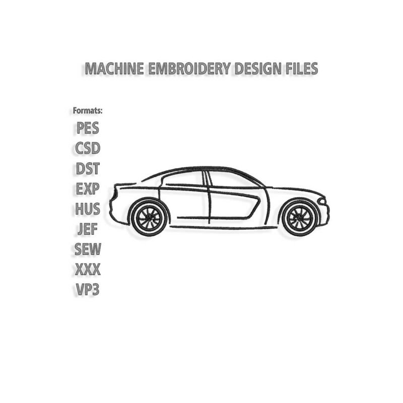 Dodge Charger Embroidery design