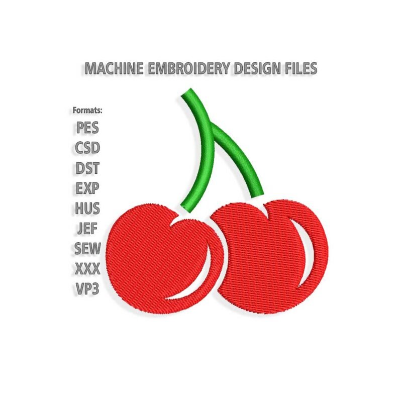 Simple cherries Embroidery design