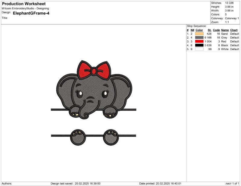 Elephant girl holds name frame Embroidery design files - Image 2