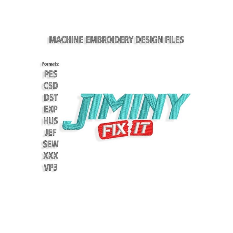 Jiminy embroidery design