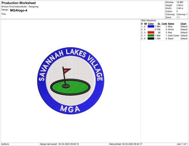 MGA golf logo embroidery design files - Image 2