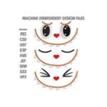 Labubu doll Face Embroidery design