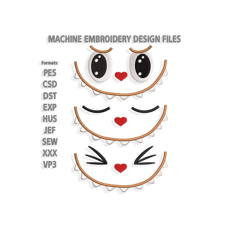 Labubu doll Face Embroidery design