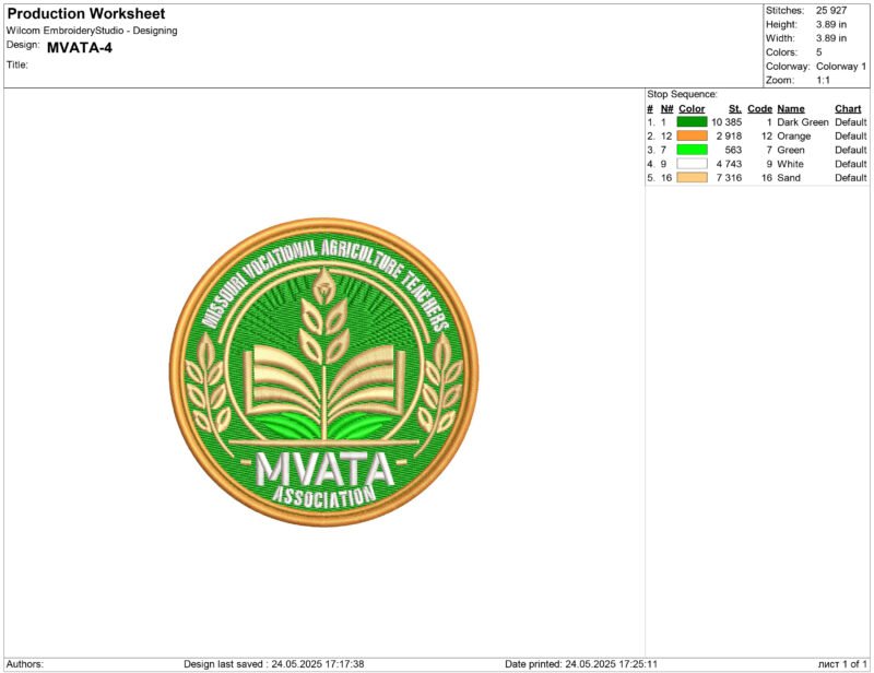 MVATA Embroidery design