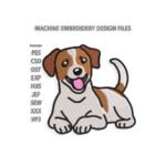 Lying Dog Jack Russell Terrier Embroidery design