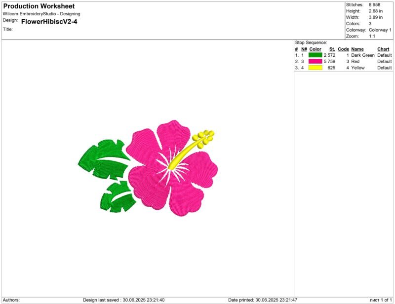 Tropical Flower Embroidery design - Image 3